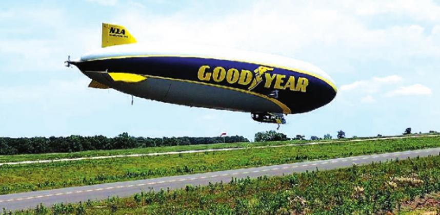 Blimp lands in Bristow