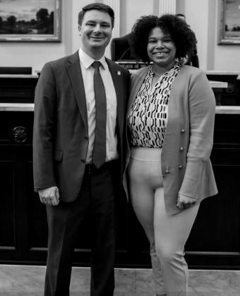 Divinety Johnson, of Bristow, served as a page at the Oklahoma House of Representatives this week. Pictured is OK State Representative Kyle Hilbert and Divinety Johnson. courtesy photos
