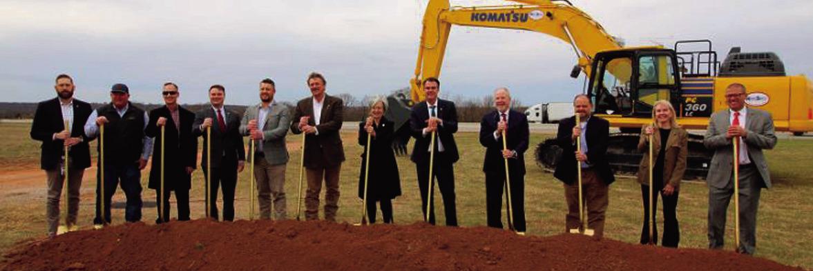 OTA Chief Engineer T.J. Dill, County Commissioner Jarrod Whitehouse, Sam Pappas, Rep. Kyle Hilbert, OTA Deputy Director Joe Echelle, ODOT Executive Director Tim Gatz, Bristow Mayor Kris Wyatt, Gov. Kevin Stitt, OTA Board Chairman John Jones, Tim Duit, OTA Board members Dana Weber and Will Berry. courtesy photo