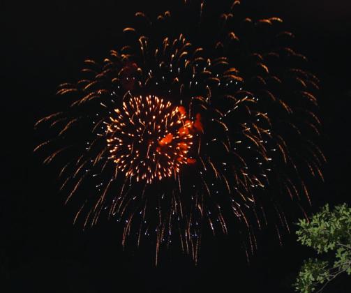 Sam Varner Memorial fireworks display over Lake Massena