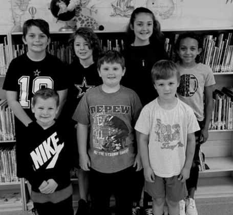 March student of the Month are front row from left, Abram Jolley, Johnathan Higgs and Drake Abbott. Back row from left, Ace Cooper, Gideon Watts, Baylin Johnson and Lyric Laskey. Not pictured AdyLynn Camp. courtesy photo