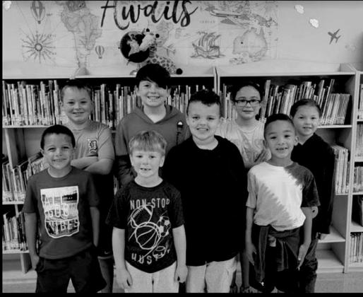 April Students of the Month are front row from left, Walker Russell, Brick Monson, Kyson Pettigrew and Ryder Inman. Back row from left, Max Carrie, Donovan Cooper, Valerie Murphy and Charleigh Cook. courtesy photo