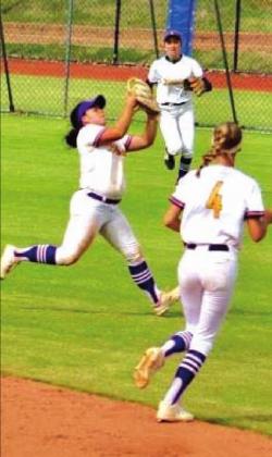 Albaney Pritchard makes an over the shoulder catch. courtesy photo