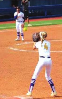 Molly Gill receives the ball for an out. courtesy photo