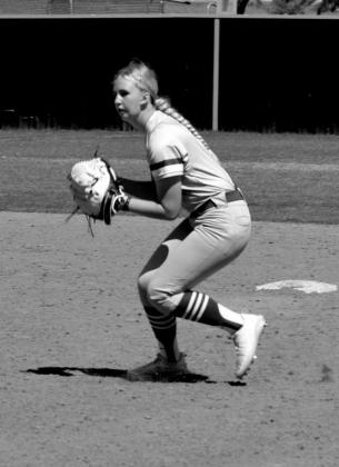 Annie Bailey readies to throw for an out. courtesy photo