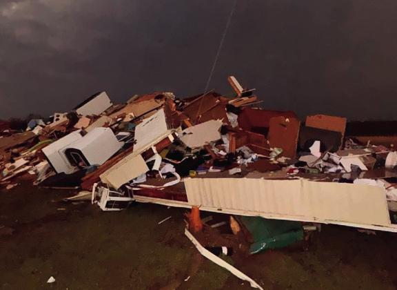 This home was completely destroyed by the enormous force of the tornado as is made its way through. This home is just off Hwy 16, west of Bristow and is owned by a Berryhill firefighter. courtesy photo