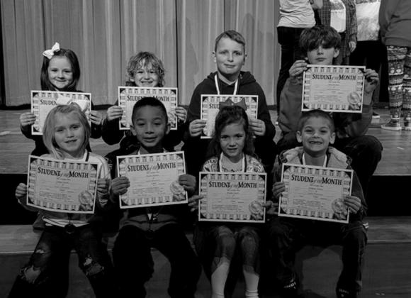 November students of month are front row, Lakyn Smith, Ryder Inman, Brooke Smith and Tommy Wilson. Back row from left, Jennasyn Tribble, Bodey Phillips, Cash Dry and Alan McNair
