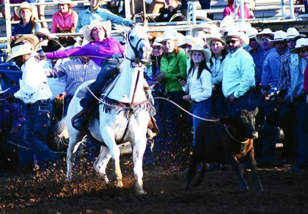 Bristow’s Genttrie VanOrsdol had a time of 2.6 at the IFYR Rodeo in Shawnee. Brian Blansett photo Tri-County Herald