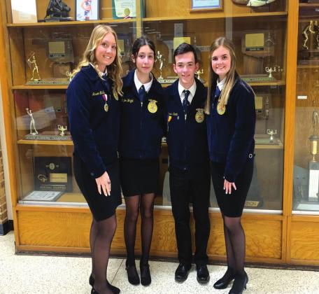 Ag 1 Quiz Bowl, from left, Jamison McNiel, Taylor Wright,Travis Smith and Ruby Bell. courtesy photos