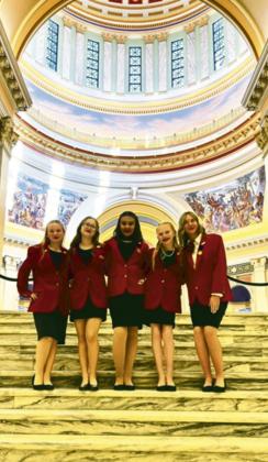 FCCLA officers spent the day at the Oklahoma State Capitol. The experience gave the students the opportunity to step outside the classroom and witness leadership in action at the state level. courtesy photo