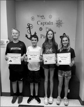 August and September TRFFCC Pirates of the month are from left, Ty Aston, Jaykub Smith, Hadley Honeycutt and Cambri Cantrell.
