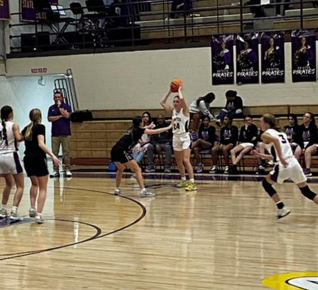 Abby Morgan throws the ball in court. courtesy photo