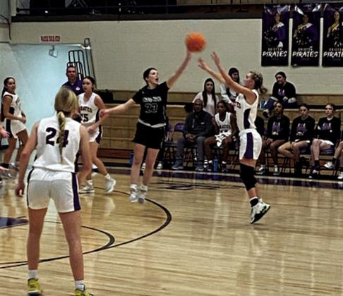 Ava Yocham and Abby Morgan run the play. courtesy photo