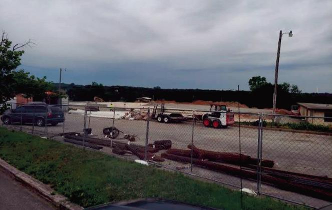 Even in this high heat, work is moving along on the new Bristow City Pool. Work is to be completed by next summer.