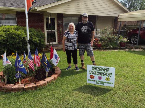 The Bristow Garden Club has chosen the yard of Carolyn Smith, 322 East Cloud as Yard of the Month for June. Carolyn is a former employee of Kwikset and Bristow Hospital. Carolyn says the hard work was done by John Smith.