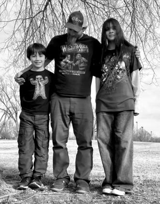 Joe Martin with his children, Joseph, age 9, and Aubrey, age 15. courtesy photo