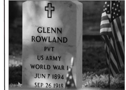 After 105 years PVT Glenn Rowland recieved a headstone in honor of his service to the country. A group of people got together, Billy Ledbetter, Charlie Lee Ford, Vickie Roff and notified the Veterans Affair to honor this soldier The DAV disability from Sapulpa, the Honor Guards, and a 21 Gun Salute, gave Pvt. Rowland the recognition he deserved.