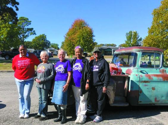 The Hawg Wild Toy Run collected a large amount of toys for needy children in the area. Pictured are Toni Godwin, Bristow Social Services, Charlsie Hummel, Sharon VanOrsdol, Faye Alexander and Rita Moore.