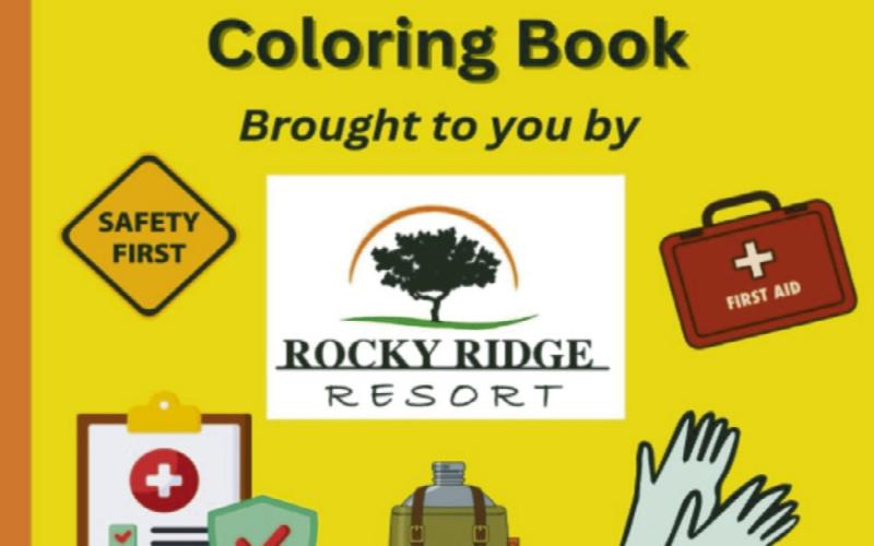 Locally crafted coloring books are provided for guests
