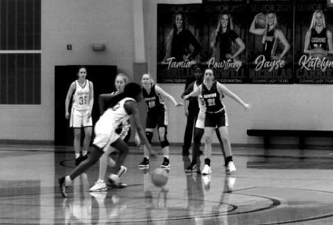 The Ladies ready to take the ball and stop the opponents play. courtesy photo