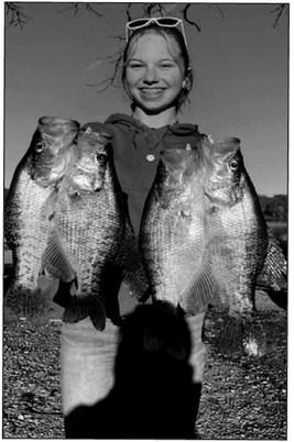 Hailey Schaefer with white crappie caught at Oologah Lake. courtesy photo