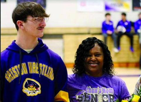 Chandler Fortney with mother Tina Fortney.