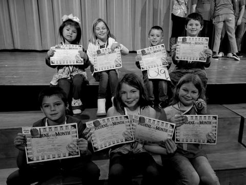 Back row pre-K Jolene Gardner, Gunnar Estes and Nate Smithey, Front row, Chester Smith, Avery Mann and Kaitlyn Wheeler.