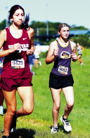 Pictured is Lexi Parish compeing at the Stroud meet. Jayceon Colbert won the elementary one mile race in 5:58, Addy Cooper was the first Overall Elementary girl in 6:18. Journey Busch Won the JH girls race in 6:13 and Kaedin Oltman won the JH Boys race in 5:15. There was around 100 runners or more in each race. Kolson Seachris was our top HS boy running the two mile race in 11:24 while Ayana Bruner ran the HS race in 6:40, both placing in the top 25 at Stroud.
