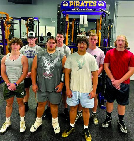 Winners of the summer awards. From left , Noah McCall - Power Index, Matt Plum - Most Pounds, Rocket Feeback - Truck Stick, Kanaan Lasater - MPH, Talon Bigpond - 1000 lbs, Nathan Privitt - 1000 lbs,and Sawyer Campbell - Most Improved. courtesy photo