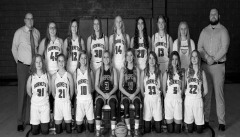 Back row from left, Coach Jacob Russell, Brooklyn Kershman, Lauren Carrie, Katrina Ash, Lillian Thatcher, Kady Rodman, Addyson Hunter, manager ShiAnn Kershman, Assistant Coach Cole Smith. Front row from left, Lily Ingram, Annee Bailey, Morgan Steele, Kaycee McSpadden, Macey Wilkerson, Samantha Peeler, Ava Freeze, Ashley Hall.
