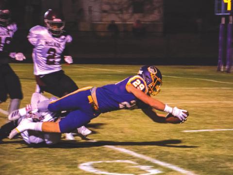 Cord Dobrinski goes for a touchdown. courtesy photo