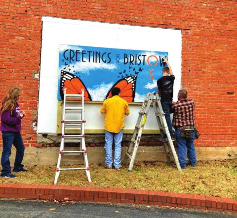 “Greetings from Bristow” mural finds home at Bristow Museum