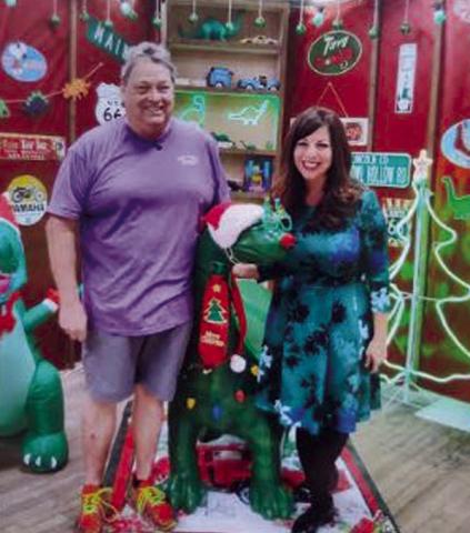 Julie Chin, from Channel 2 News was at Bristow Toy Museum on Tuesday, doing a segment for Positively Oklahoma. Shown is Jerry Fadely, partner of the museum and Julie Chin, Channel 2 News. Debbie Tribble photo