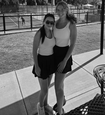 Kirby Jones (senior) and Skyler Patten (Junior) placed 4th at Regionals and qualified for the State Tournament this Friday at the OKC Tennis Center. Also competing at Regionals, one-doubles- Seniors Hope Barton and Madi Caldwell-finished sixth. courtesy photo